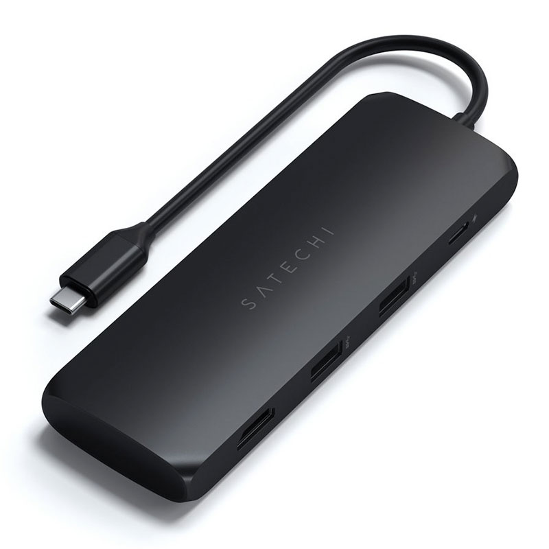 Satechi USB-C Hybrid Multiport adaptér with SSD enclosure - Black Aluminium