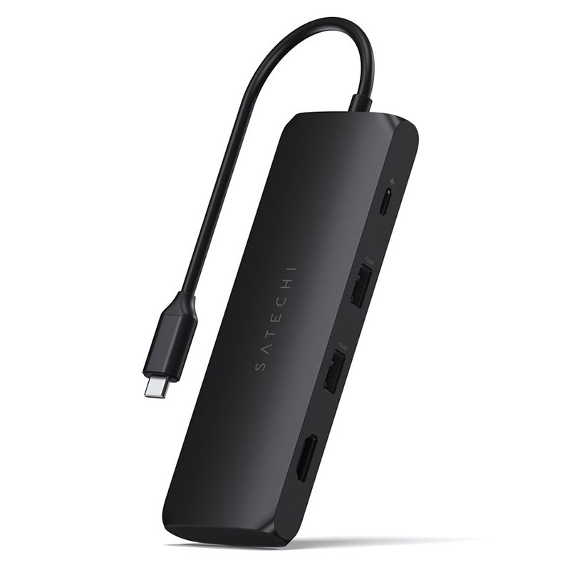 Satechi USB-C Hybrid Multiport adaptér with SSD enclosure - Black Aluminium