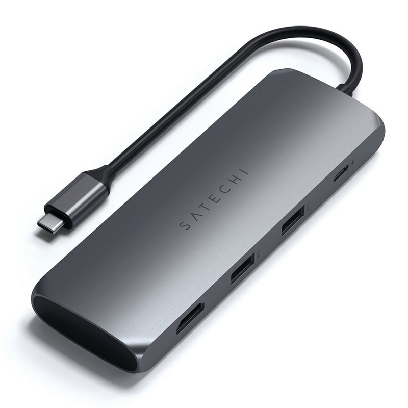Satechi USB-C Hybrid Multiport adaptér with SSD enclosure - Space Gray Aluminium