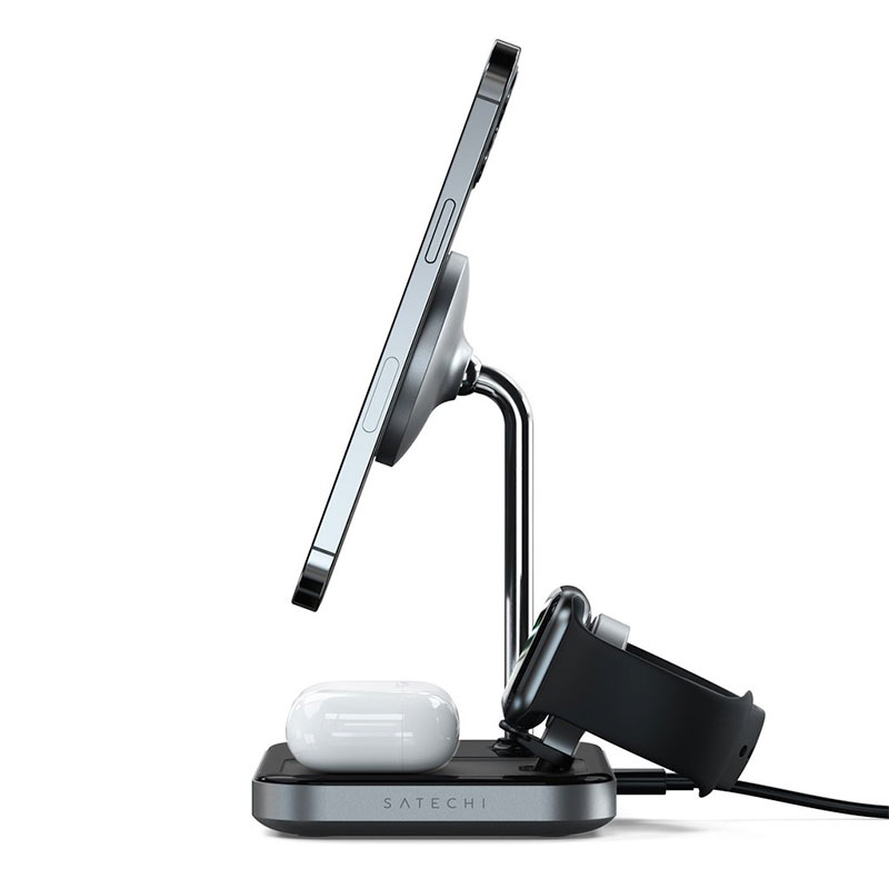 Satechi 3-in-1 Magnetic Wireless Charging Stand - Space Gray