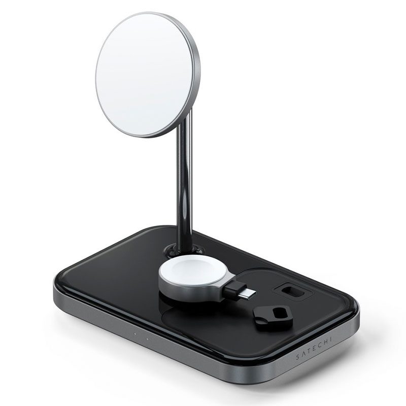 Satechi 3-in-1 Magnetic Wireless Charging Stand - Space Gray