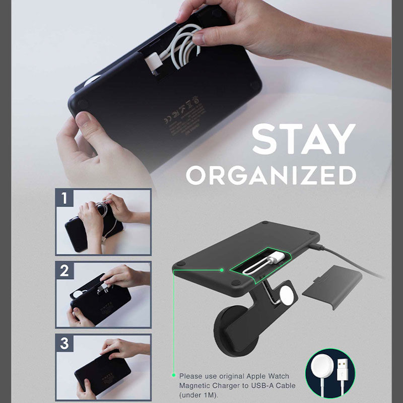 Adam Elements Omnia M3 Magnetic 3-in-1 Wireless Charging Station - Black