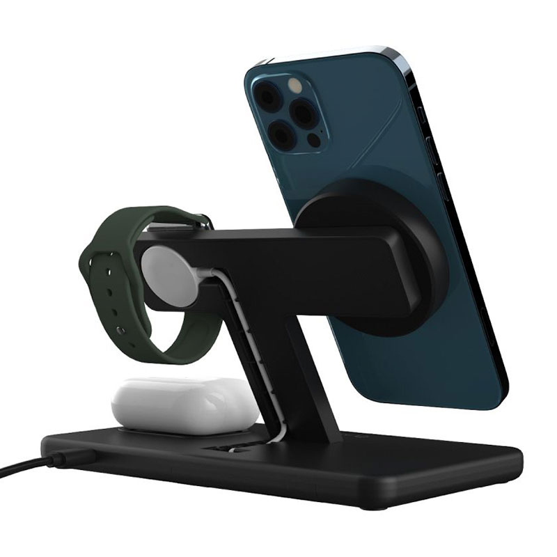 Adam Elements Omnia M3 Magnetic 3-in-1 Wireless Charging Station - Black