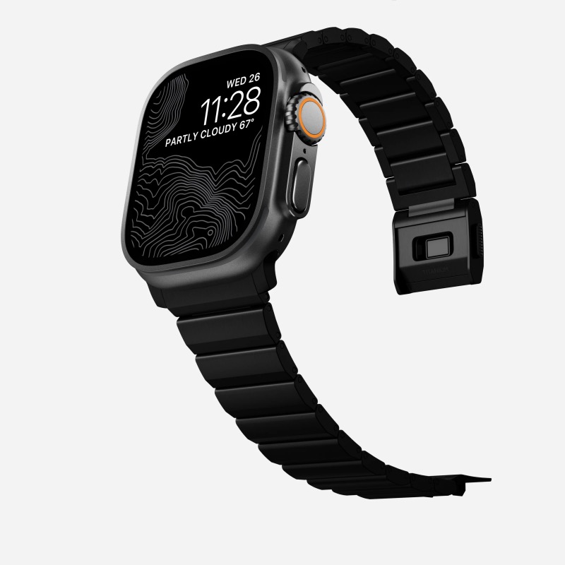 Nomad remienok pre Apple Watch 44-49 mm - Titanium Band/Black Hardware