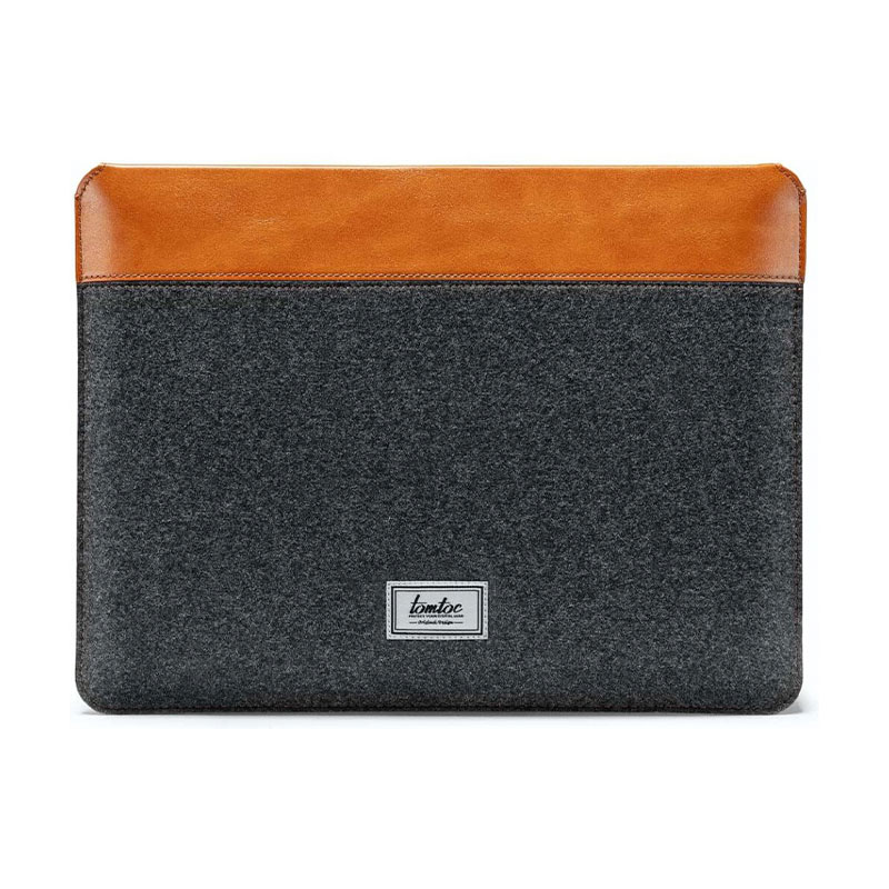 Tomtoc puzdro Felt & PU Leather Case pre Macbook Pro/Air 13" - Gray/Brown