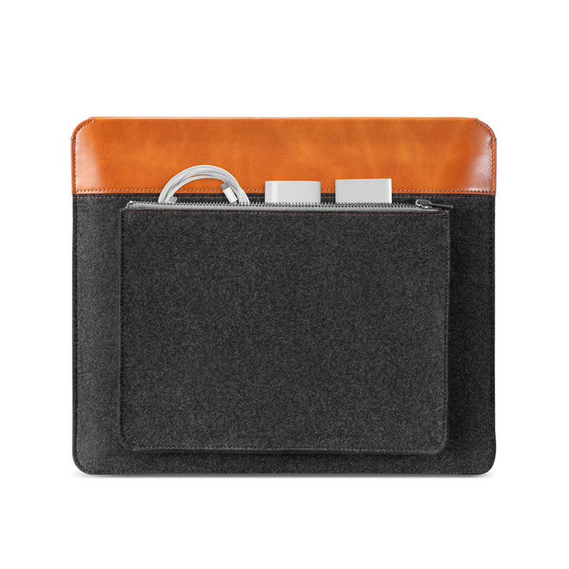 Tomtoc puzdro Felt & PU Leather Case pre iPad Pro 12.9" - Gray/Brown