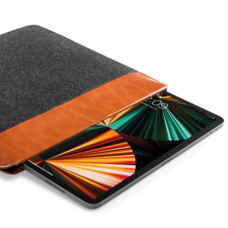Tomtoc puzdro Felt & PU Leather Case pre iPad Pro 12.9" - Gray/Brown