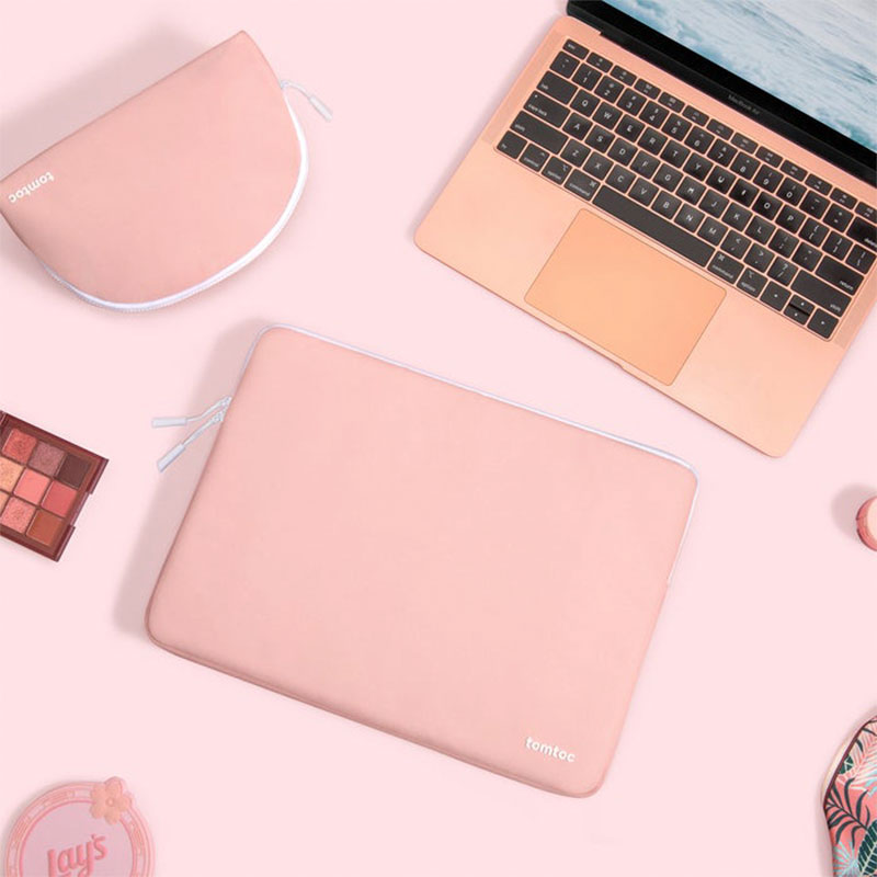 Tomtoc puzdro Lady Shell Series with Pouch pre Macbook Pro/Air 13" - Pink