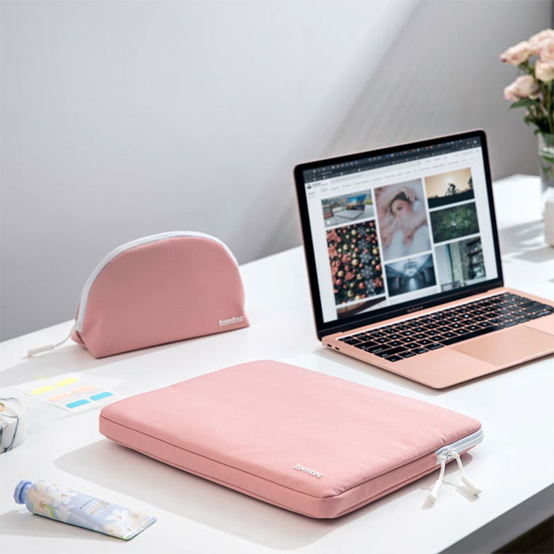 Tomtoc puzdro Lady Shell Series with Pouch pre Macbook Pro/Air 13" - Pink