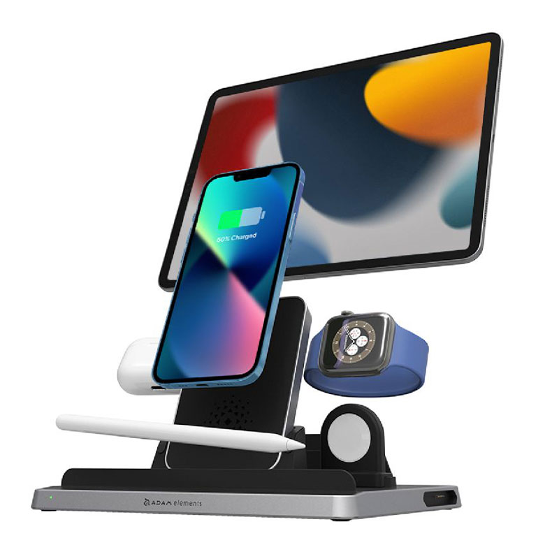 Adam Elements Omnia Q5 5-in-1 Wireless Charging Station - Black