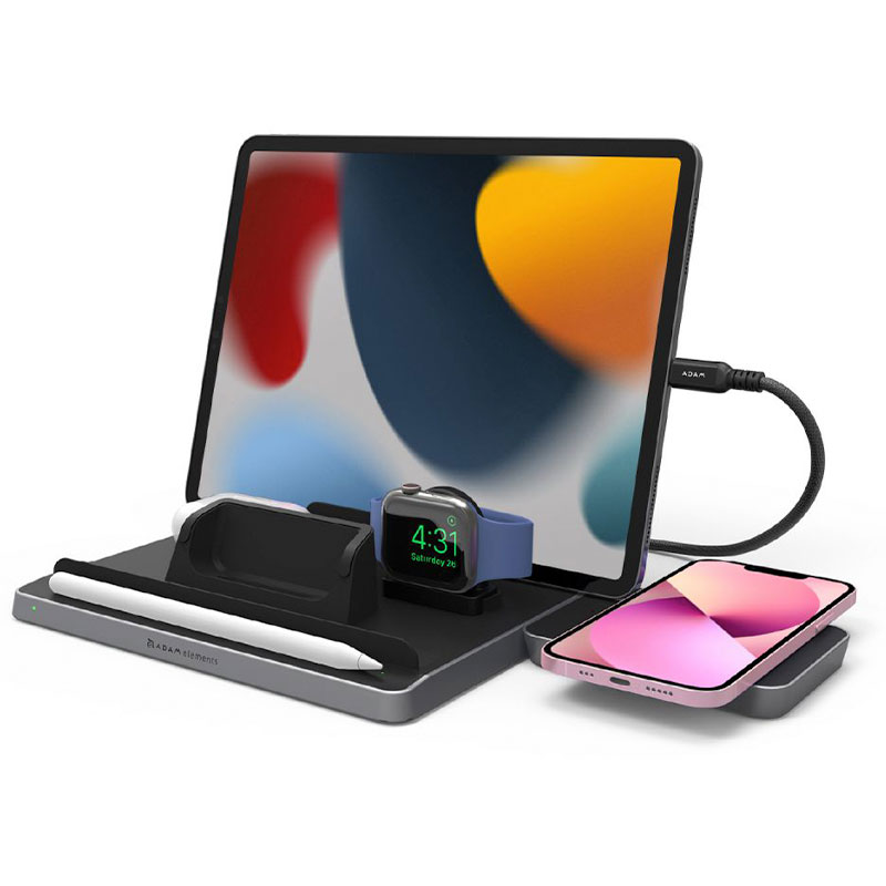 Adam Elements Omnia Q5 5-in-1 Wireless Charging Station - Black