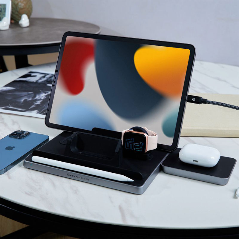 Adam Elements Omnia Q5 5-in-1 Wireless Charging Station - Black