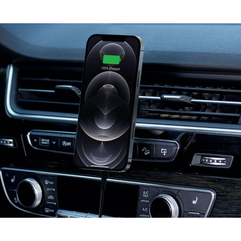 Belkin Boost Charge Magnetic Wireless Car Charger 10W + 20W PD Charger - Black