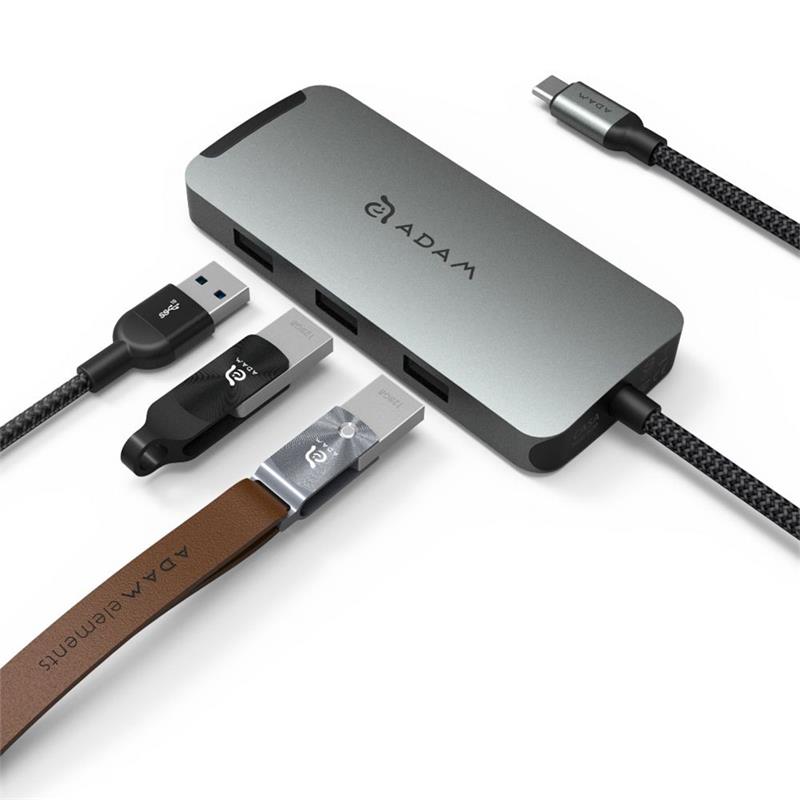 Adam Elements USB-C multiport hub CASA 8 in 1 - Grey
