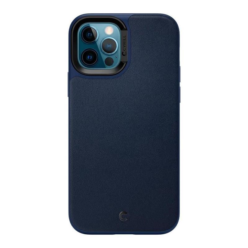 Spigen kryt Leather Brick pre iPhone 12/12 Pro - Navy