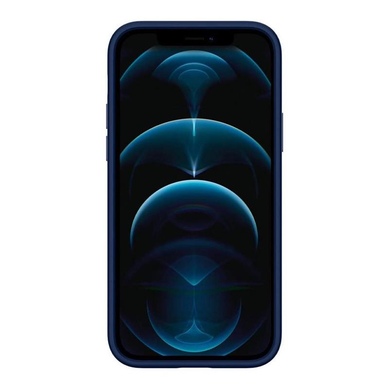 Spigen kryt Leather Brick pre iPhone 12/12 Pro - Navy