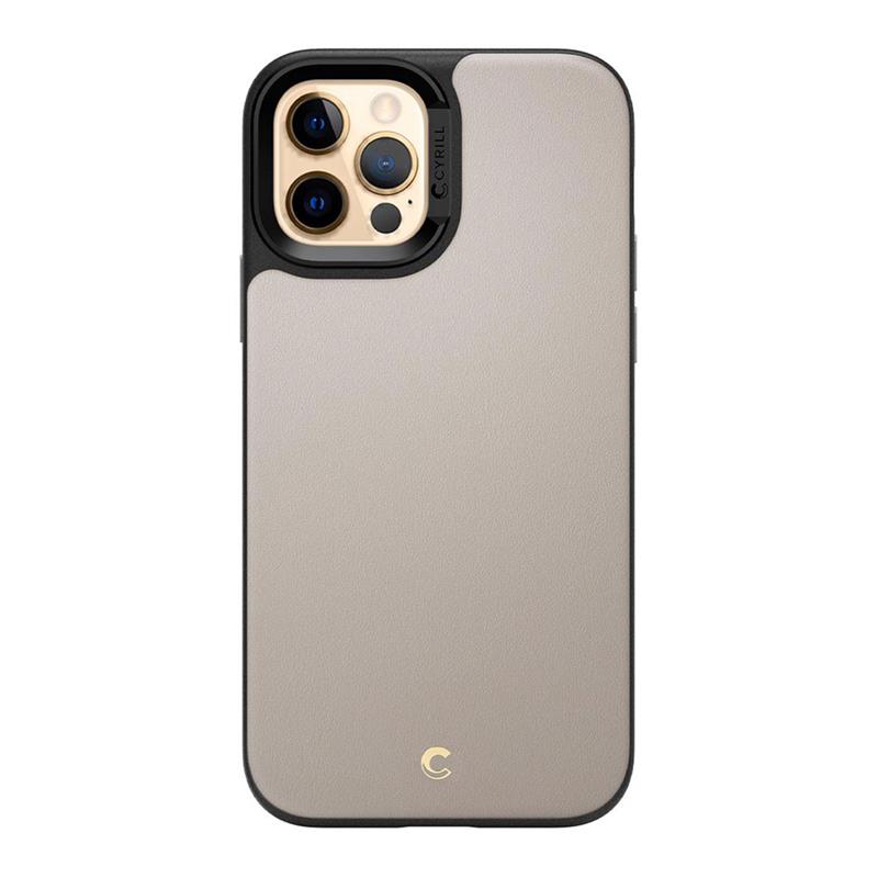 Spigen kryt Leather Brick pre iPhone 12/12 Pro - Stone