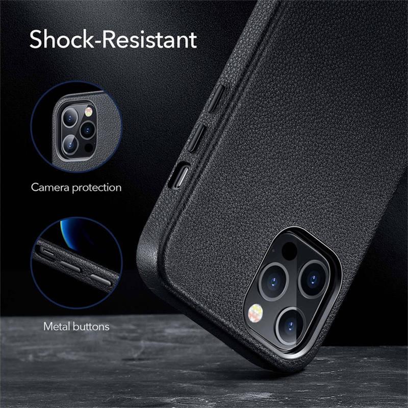 ESR kryt Metro Premium Leather Case pre iPhone 12/12 Pro - Black