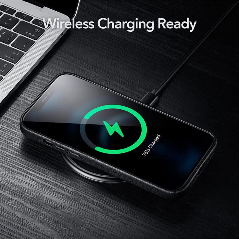 ESR kryt Metro Premium Leather Case pre iPhone 12/12 Pro - Black