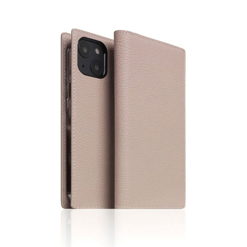 SLG Design puzdro D8 Full Grain Leather pre iPhone 13 - Light Cream