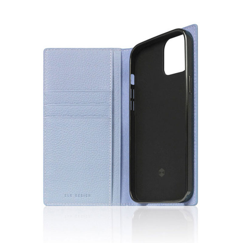 SLG Design puzdro D8 Full Grain Leather pre iPhone 13 - Powder Blue