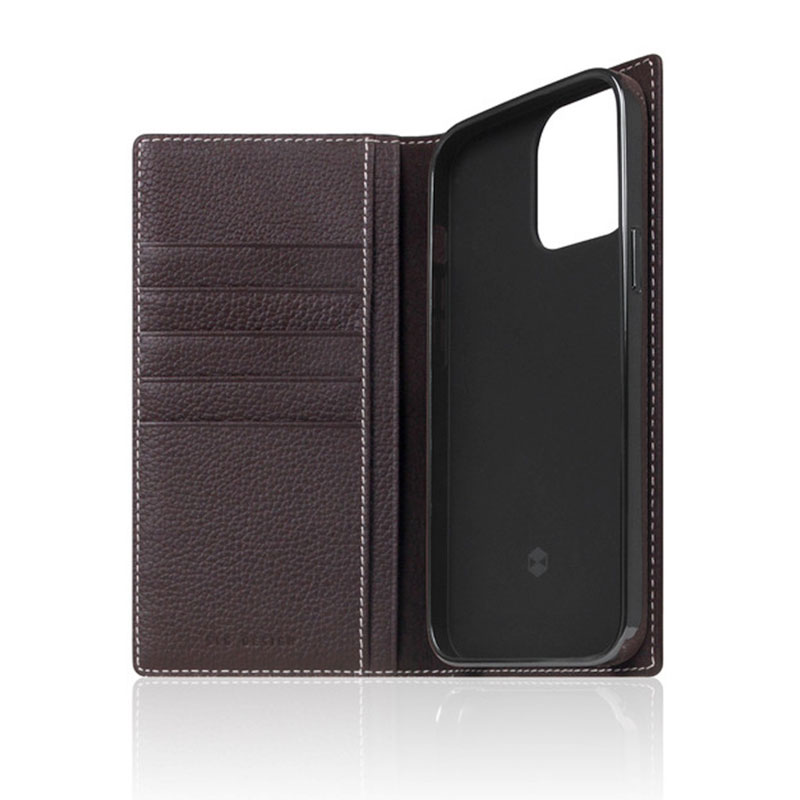 SLG Design puzdro D8 Full Grain Leather pre iPhone 13 Pro Max - Brown Cream