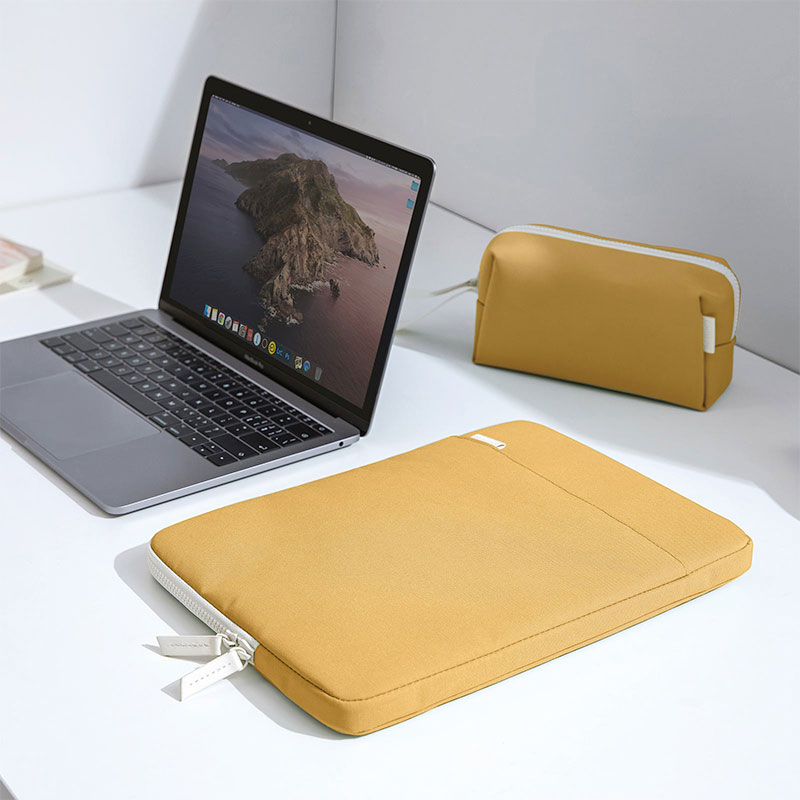 Tomtoc puzdro Lady Sleeve with Pouch pre Macbook Pro/Air 13" - Cheese Yellow