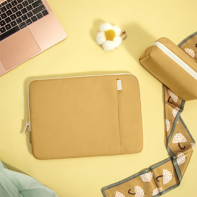 Tomtoc puzdro Lady Sleeve with Pouch pre Macbook Pro/Air 13" - Cheese Yellow