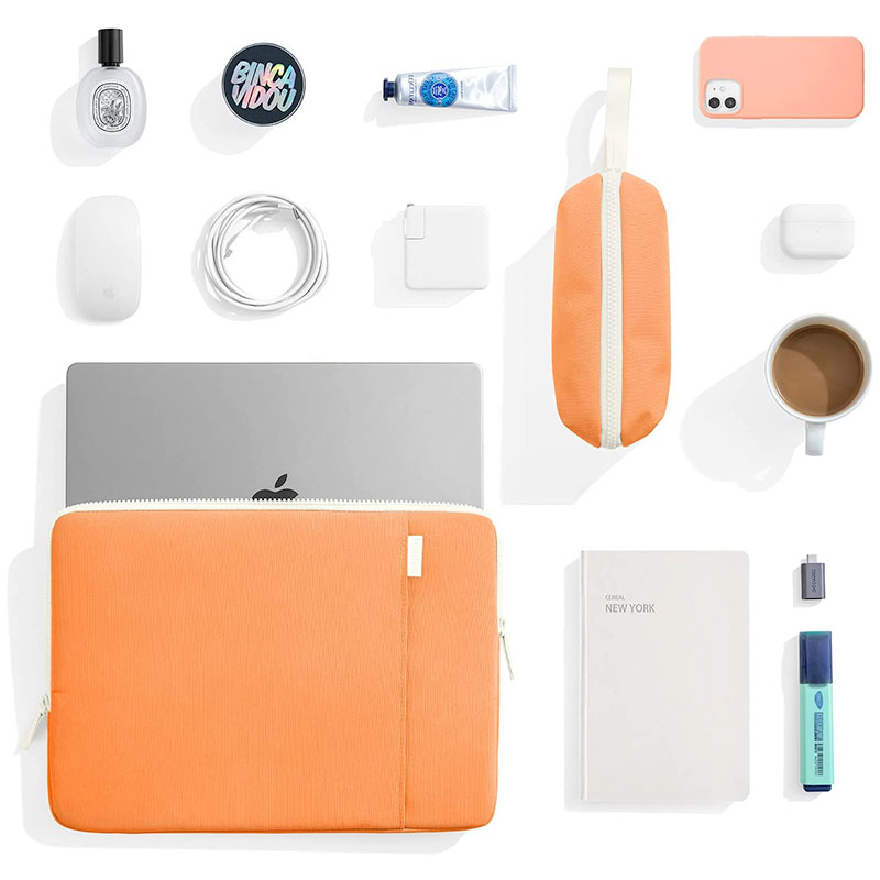 Tomtoc puzdro Lady Sleeve with Pouch pre Macbook Pro 14" M1/M2/M3 - Orange