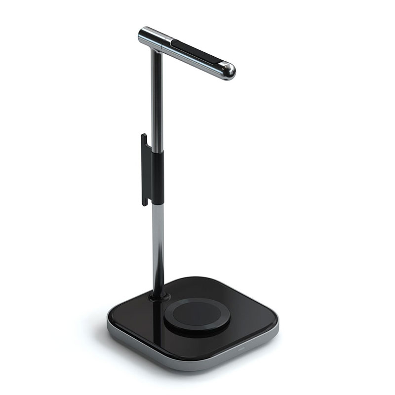 Satechi stojan 2-in-1 Headphone Stand With Wireless Charger - Space Grey Aluminium