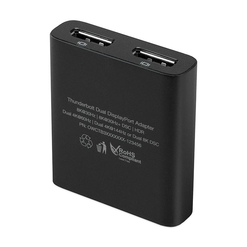 OWC Thunderbolt Dual DisplayPort Adapter Up to 8K - Black