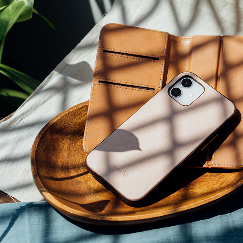 Moshi puzdro Overture with Detachable Magnetic Wallet pre iPhone 12 mini - Luna Pink