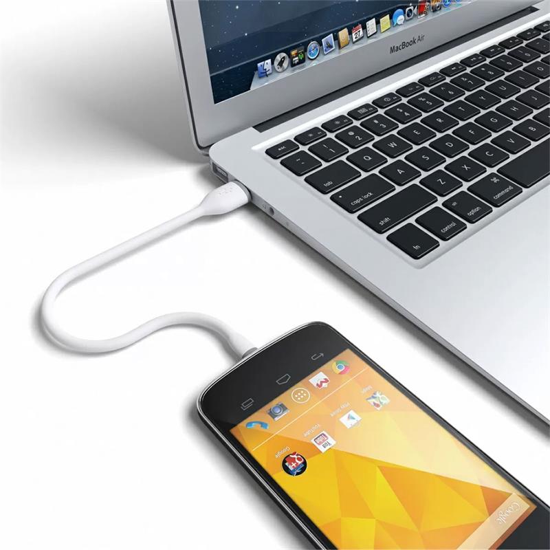 Satechi kábel Flexible USB to Micro USB 0.25m - White