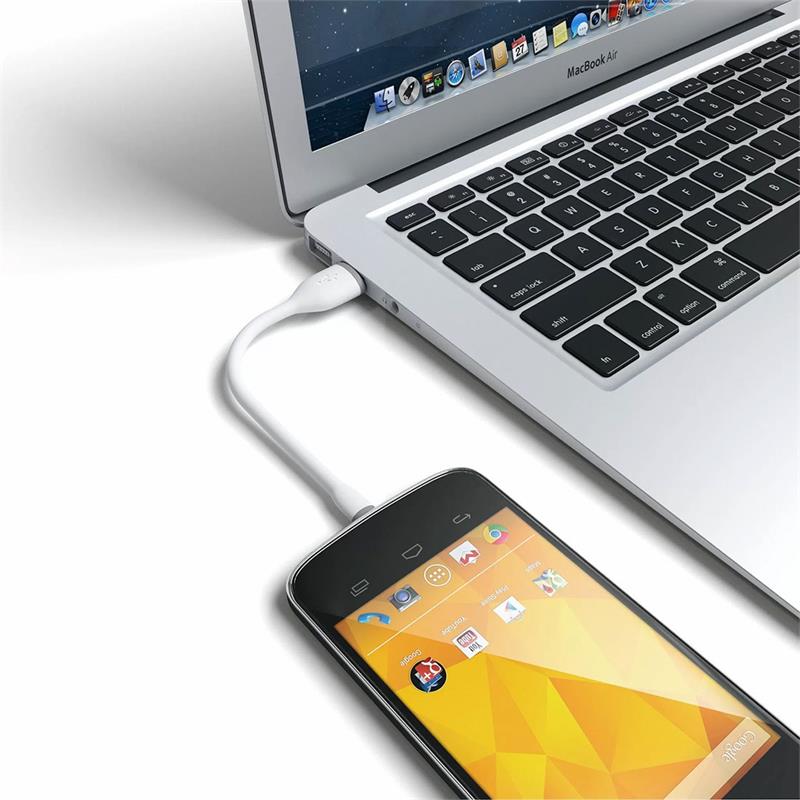 Satechi kábel Flexible USB to Micro USB 0.15m - White