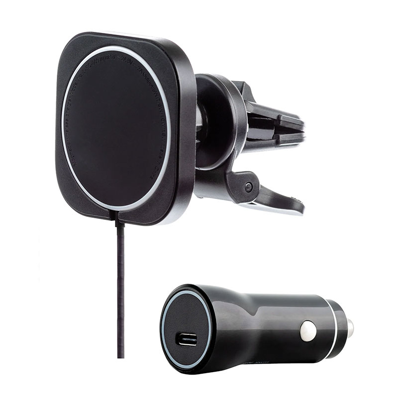ER POWER Snap Car Vent Mount Magsafe Charger 15W + 20W Charger - Black