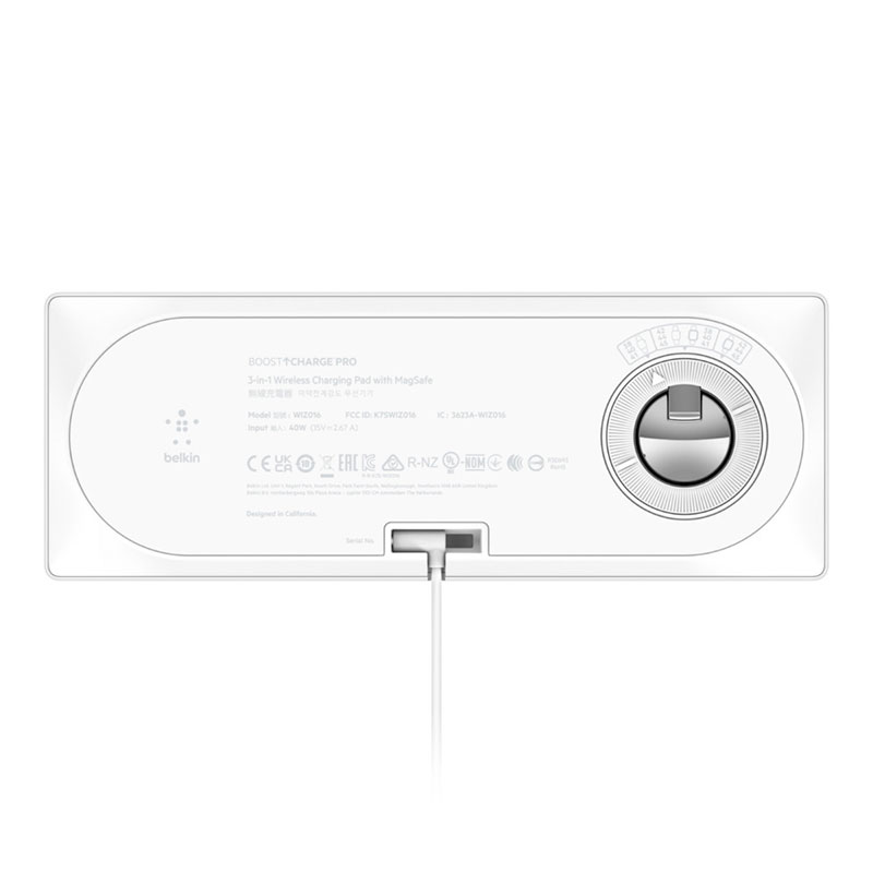 Belkin Boost Charge Pro 3-in-1 Wireless Charging Pad with Magsafe 15W - White