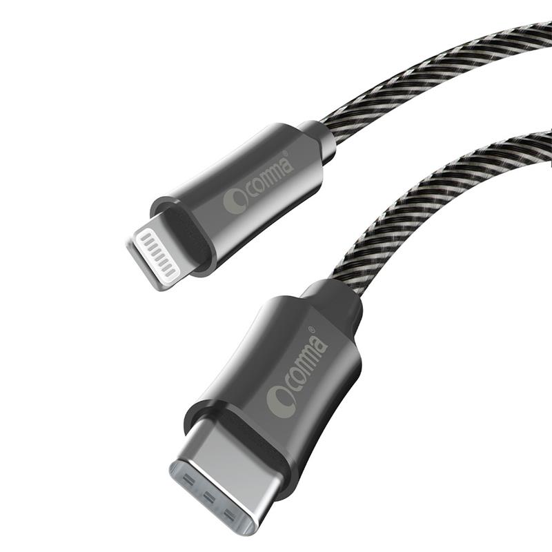 Comma kábel Jub Series Zinc Wowen USB-C to Lightning 1.5m - Tarnish