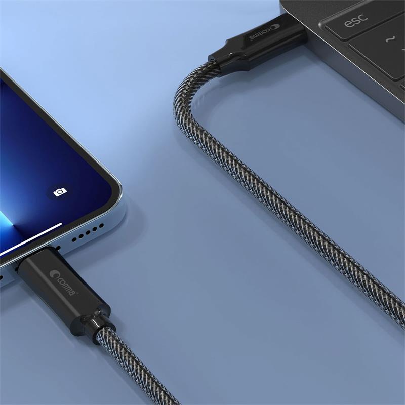 Comma kábel Jub Series Zinc Wowen USB-C to Lightning 1.5m - Tarnish