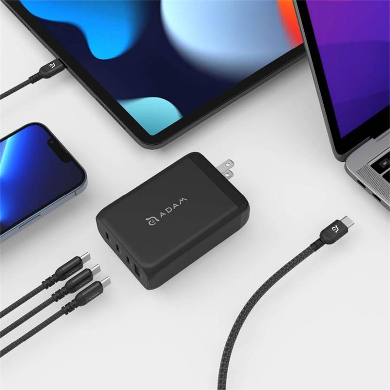 Adam Elements Omnia Pro 120W 4-Port GaN Power Charger - Black