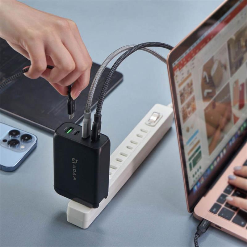 Adam Elements Omnia Pro 120W 4-Port GaN Power Charger - Black