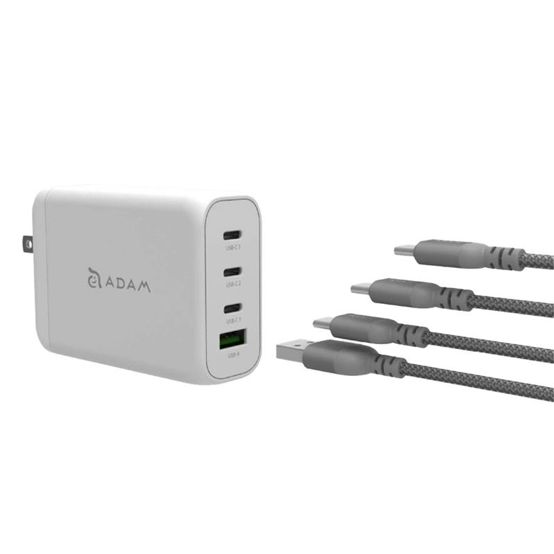Adam Elements Omnia Pro 120W 4-Port GaN Power Charger - White