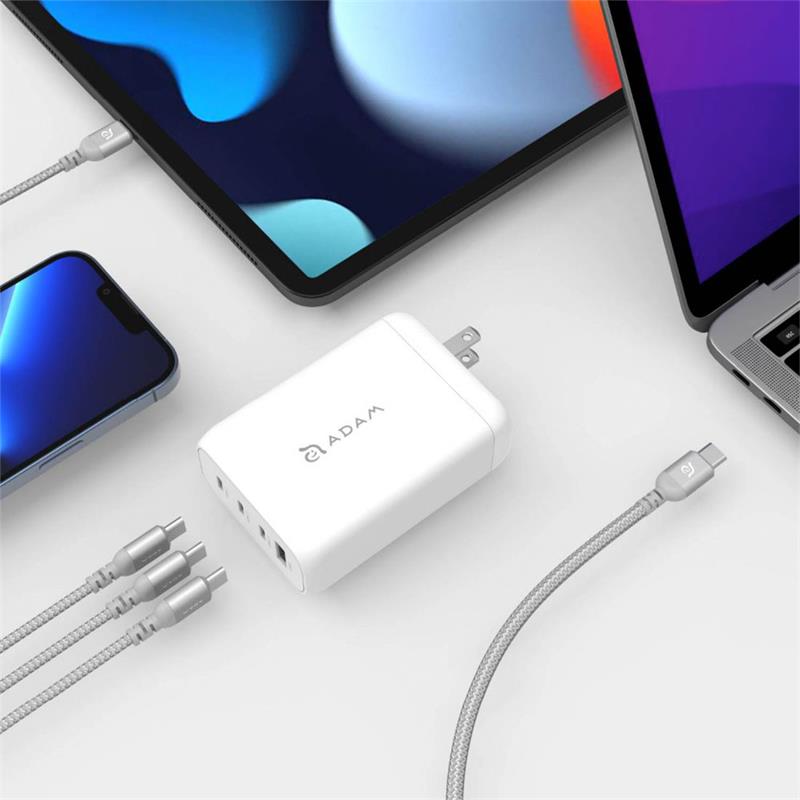 Adam Elements Omnia Pro 120W 4-Port GaN Power Charger - White