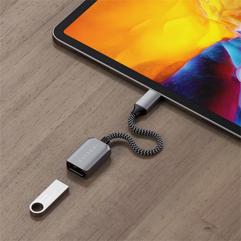 Satechi adaptér USB-C to USB 3.0 cable - Space Gray Aluminium