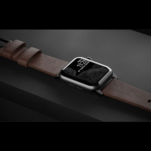 Nomad kožený remienok pre Apple Watch 44-49mm - Modern Brown/Black Hardware