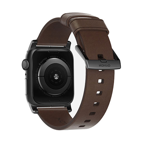 Nomad kožený remienok pre Apple Watch 44-49mm - Modern Brown/Black Hardware