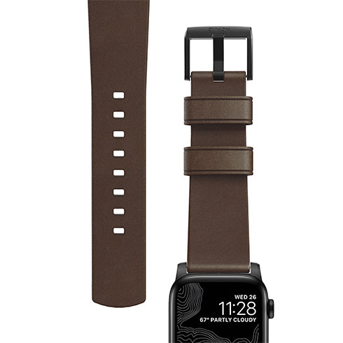 Nomad kožený remienok pre Apple Watch 44-49mm - Modern Brown/Black Hardware