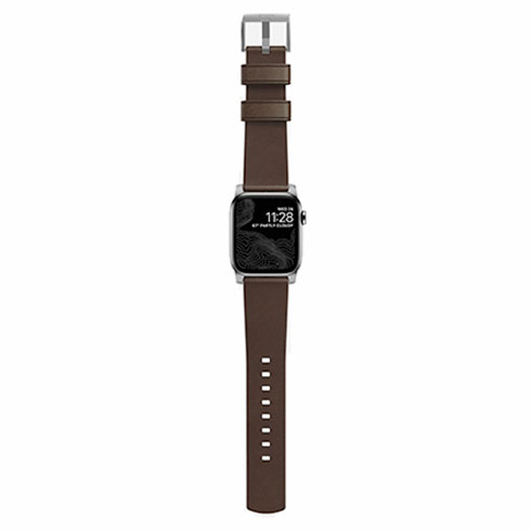 Nomad kožený remienok pre Apple Watch 44-49mm - Modern Brown/Silver Hardware
