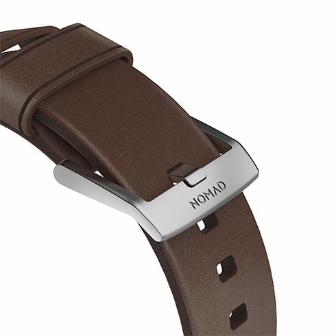 Nomad kožený remienok pre Apple Watch 44-49mm - Modern Brown/Silver Hardware