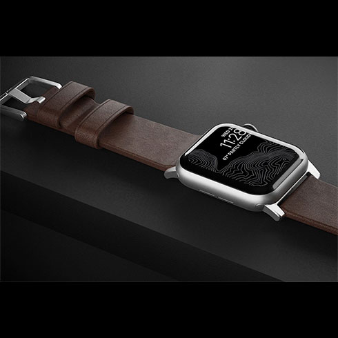 Nomad kožený remienok pre Apple Watch 44-49mm - Modern Brown/Silver Hardware