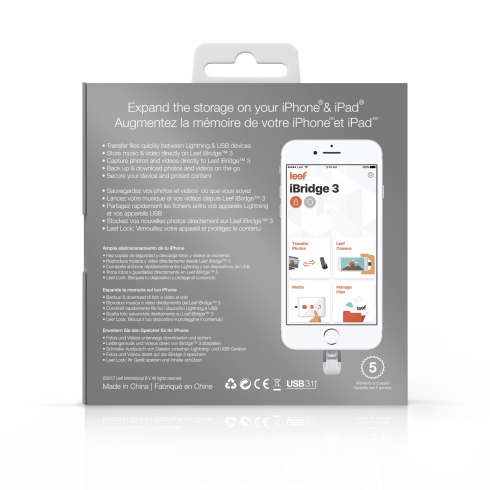 Leef iBridge 3 32GB USB 3.1 Lightning pro iPhone/iPad - Silver